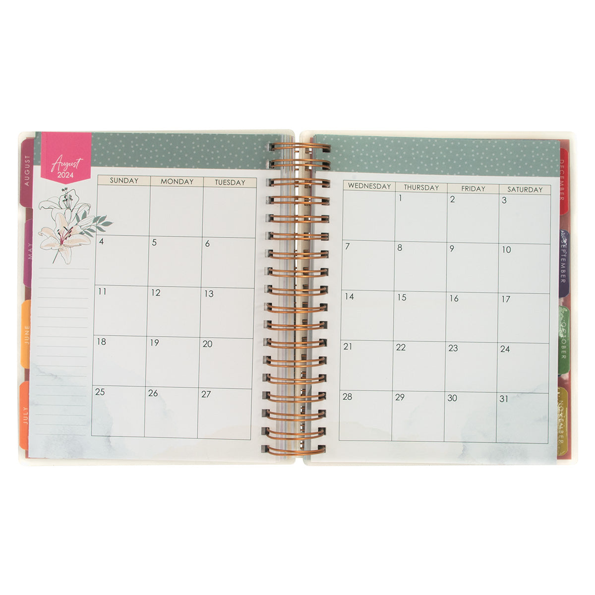 2024 Diary - 18-Month Planner for Women - Delight Yourself - Wire-bound