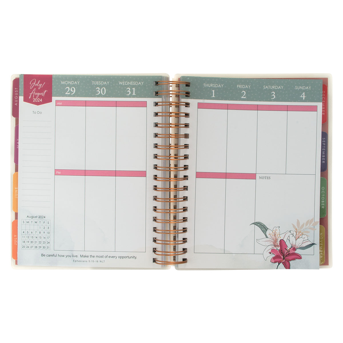 2024 Diary - 18-Month Planner for Women - Delight Yourself - Wire-bound