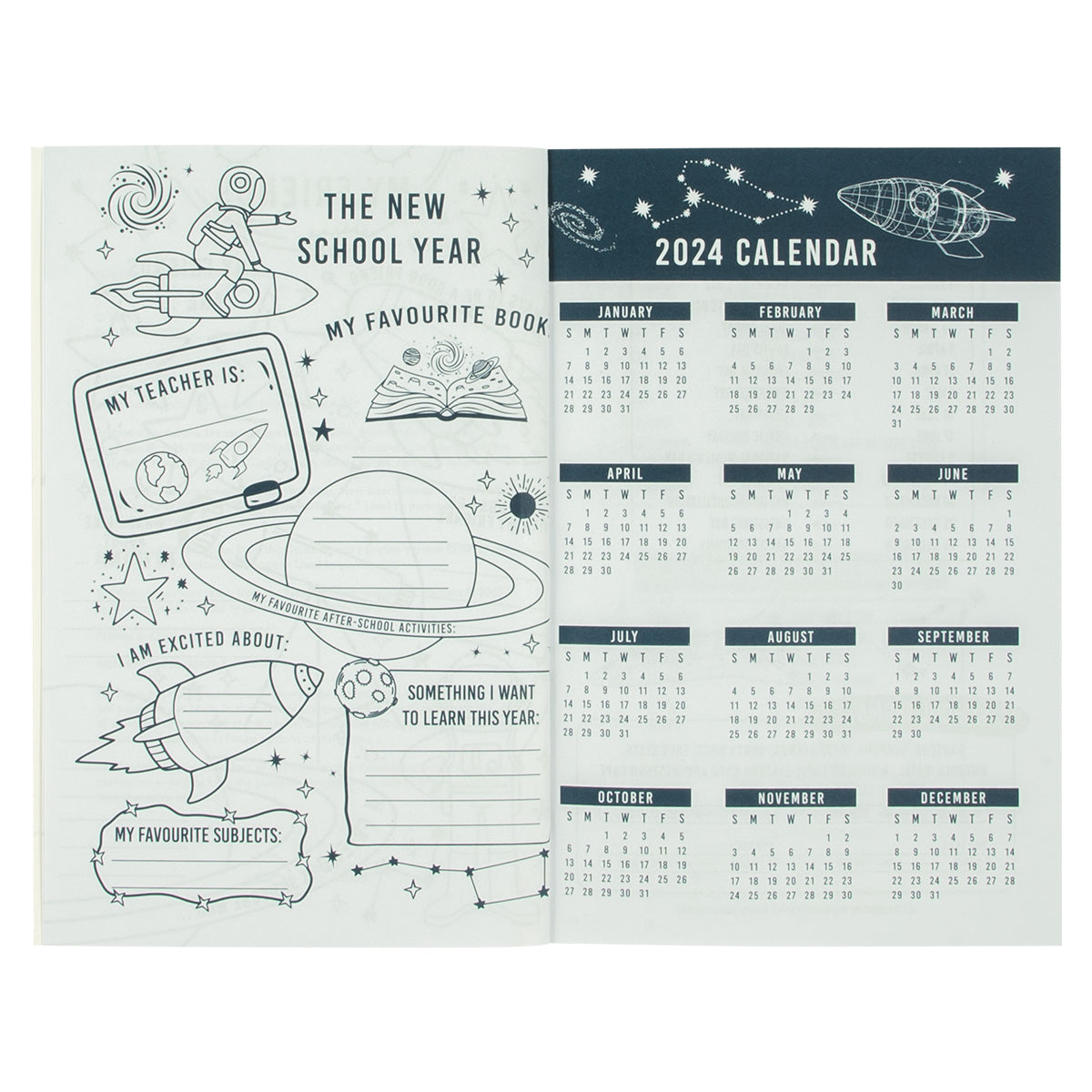 2024 School Diary - Daily Planner for Boys - Paperback