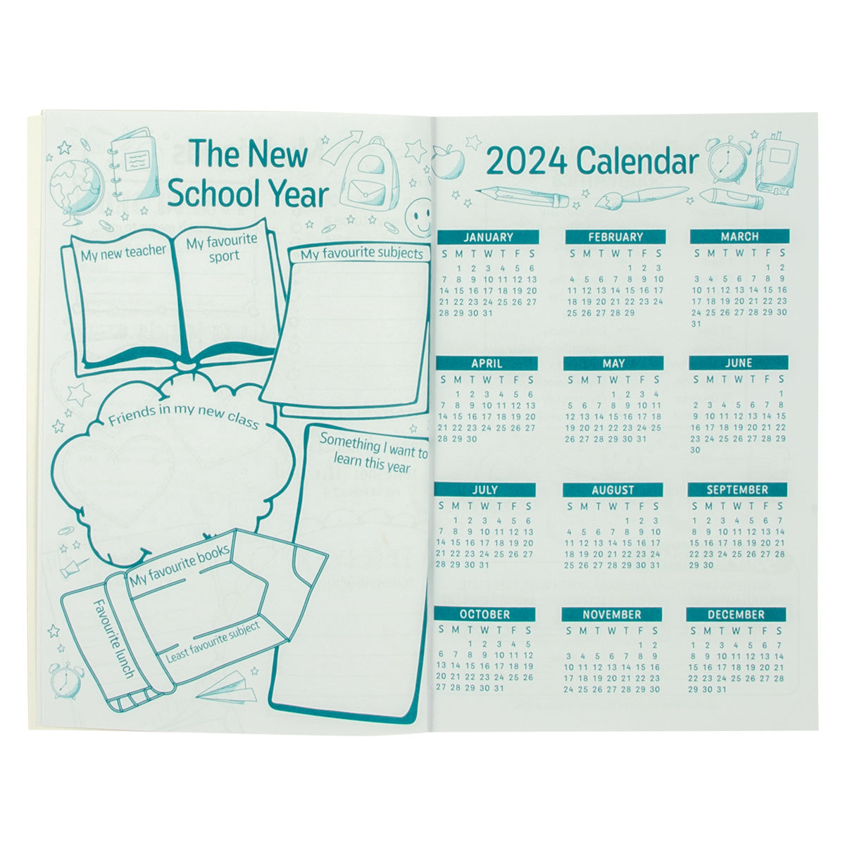 2024 School Diary - Daily Planner for Girls - Paperback