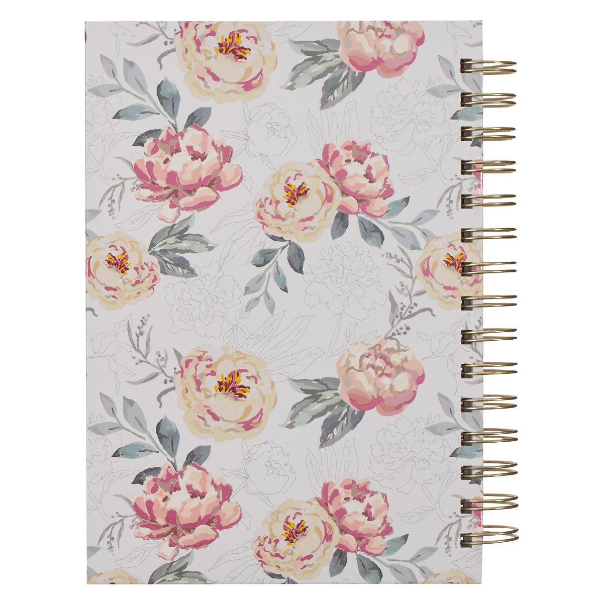 I Can Do All Things Through Christ White Floral Chunky Hardcover Wire-bound Journal